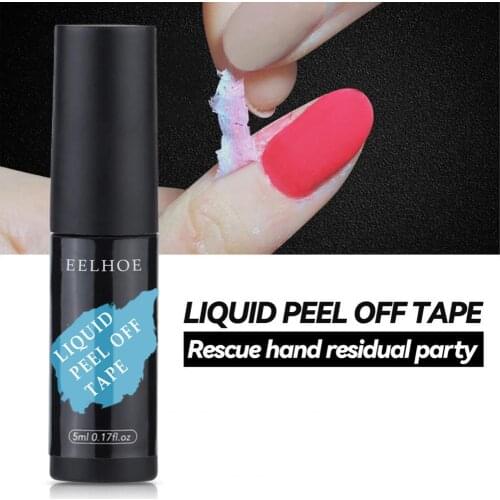 1 Pcs 5 ML Tearable Nail Polish Easy to Apply Nail Barrier Protector Peel Off Liquid Tape Anti-Overflow Nail Polish Glue