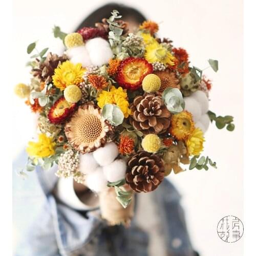 Dried Flower Hand Held Wedding Wedding Dress Trip Shoot Bridal Bouquet Human Body Ornamental Flower Christmas Home Flower