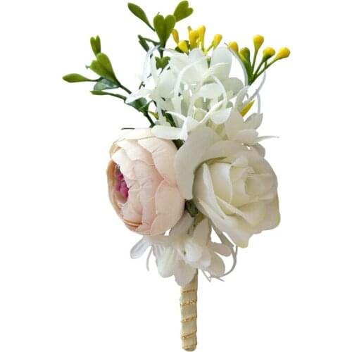 Eur-style Wedding Supplies White Corsages Wrist Flower for Marriage Decoration Bride Corsages Girlfriends Sisters Wrist Flower