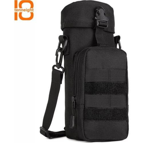 TENNEIGHT tactical kettle bag Nylon Waterproof outdoor sports climbing Zipper Camo Water Bottle Bag Military Bag crossbody bag