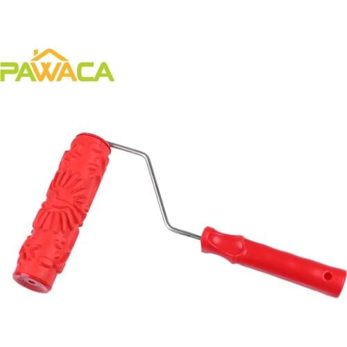 Embossing Paint Roller Floral Texture Pattern Painting Roller Sleeve Brush with Handle Wall Ceiling Decoration DIY Wall Art Tool