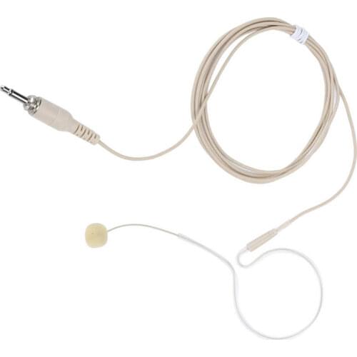 Thin Metal Frame Cream Ergonomic Single Ear Omni-Directional Headset Microphone Single Earhook Microphone Well Fit for Musicians