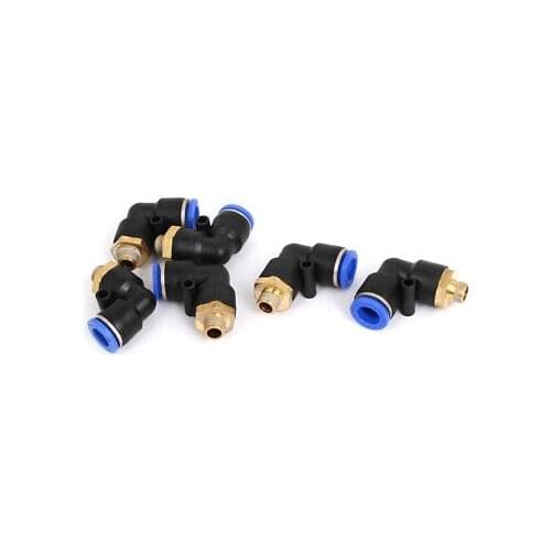 10mm Tube 1/8BSP Male Thread Air Pneumatic L Shape Quick Release Fittings 6pcs