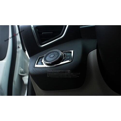 Yimaautotrims Stainless Steel Interior Refit Fit For Ford Explorer 2011 - 2018 Headlights Lamps Switch Control Button Cover Trim
