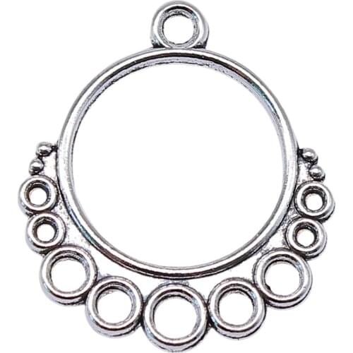 WYSIWYG 10pcs 27x24mm Porous Earring Connector Jewelry Making Round Porous Earring Connector Charm