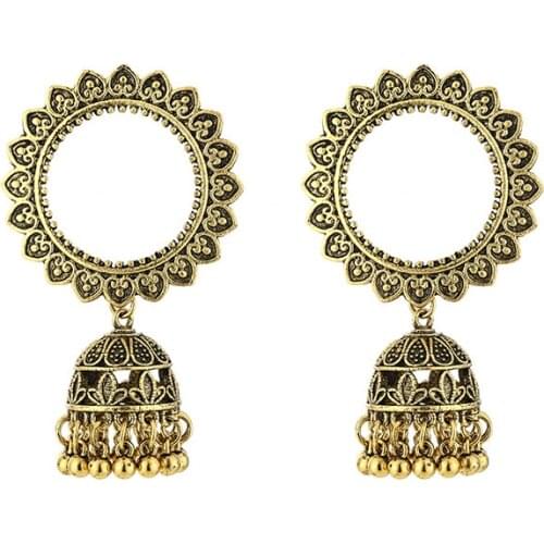 Women Bollywood Ethnic Bridal Bride Kundan Earrings for Women Indian Jhumka Jhumki Indian Bahubali Drop Earrings Vintage Jewelry