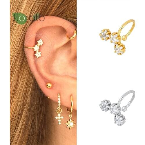 1PC Fashion Crystal Geometric Women Ear Cuff 925 Silver Simple Star Earrings For Women No Piercing Clip On Earrings Oorbellen
