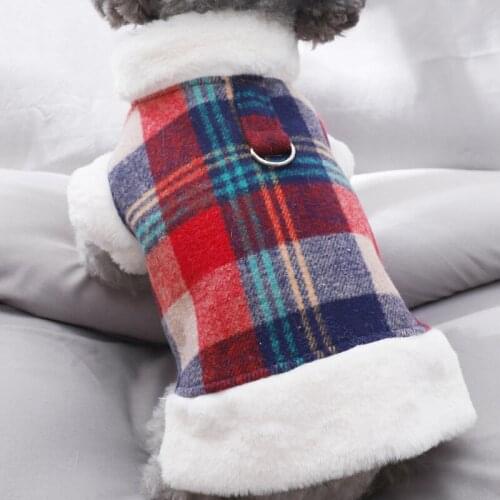 Winter Pet Clothes Cat Dog Clothes For Small Dogs Lattice Fleece Keep Warm Dog Clothing Coat Jacket Sweater Pet Costume For Dogs