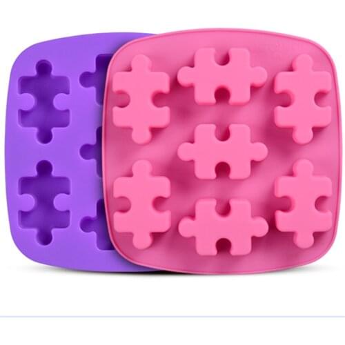 1pc Silicone Cavities Puzzles Mold Cool Ice Cube Soap Cake Baking Chocolate Mould Candy Baking Pans Handmade Puzzle Biscuit
