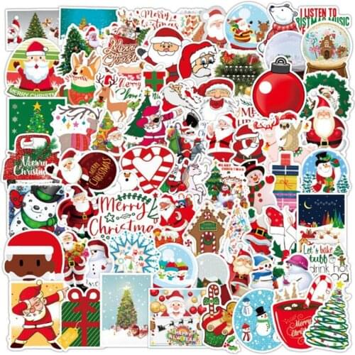 10/30/50PCS Cartoon Santa Claus Notebook Guitar Waterproof Graffiti Suitcase Skateboard Toy Decoration Sticker Wholesale