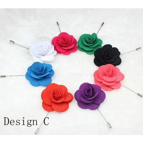 10pcs random mix design and colors fabric flower stick pin in gift box flower pin, flower rose brooch Pin Rose Lapel,Boutonniere