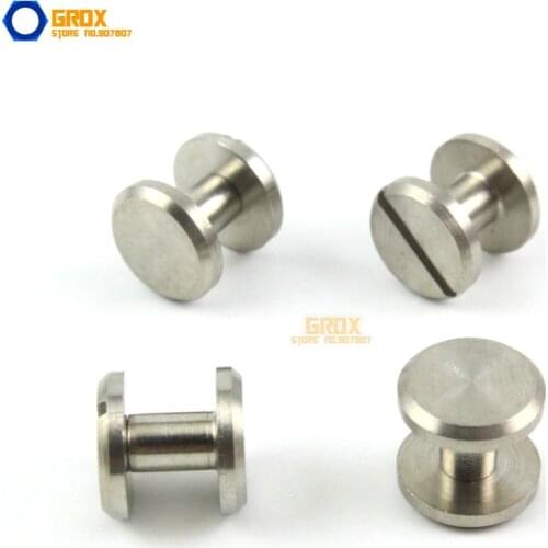 25 Set 10*6mm 304 Stainless Steel Rivet Chicago Screw for Leather Craft Flat Head