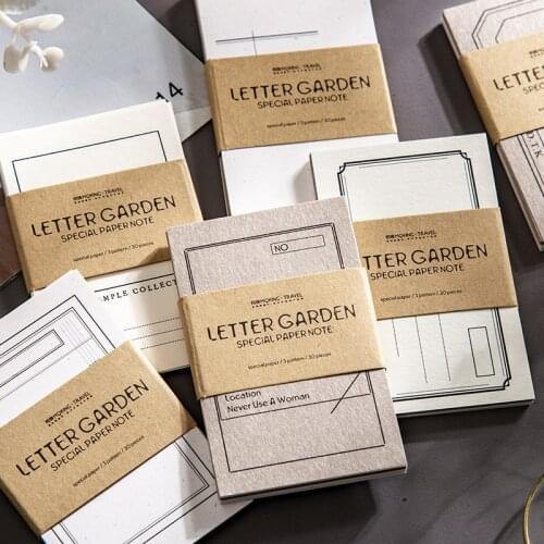 30 Pcs/set Letter Garden Series Memo Pad Message Notes Decorative Retro Notepad Note Material Paper Stationery Office Supplies