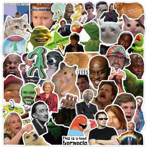 NEW 50pcs Spoof Picture Emoticon Graffiti Sticker Luggage Laptop Waterproof Sticker