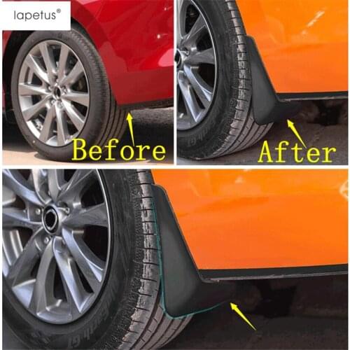 Lapetus Accessories Fit For Mazda 3 2019 2020 Sedan Plastic Front + Rear Mud Guard Mudguards Splash Flaps Molding Cover Kit Trim