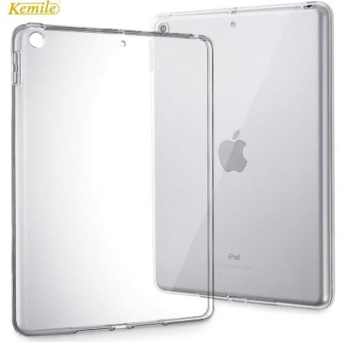 Kemile case for iPad 2018&2017 9.7 Soft Skin Flexible Bumper Transparent TPU Rubber Back Cover Protector for New iPad 2018