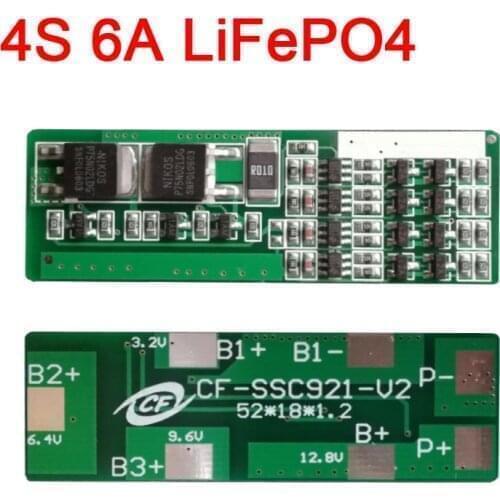 DYKB 4S 12V 6A Lifepo4 lithium iron phosphate battery protection board 3.2V x 4 12.8v for sprayer
