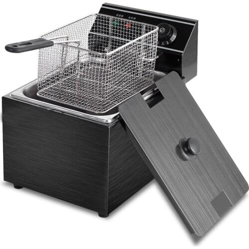 8L Electric Deep Fryer Blast Furnace Cylinder Thickening Fryer Grill Fried Chicken Fried Dough Sticks Furnace Fries Machine