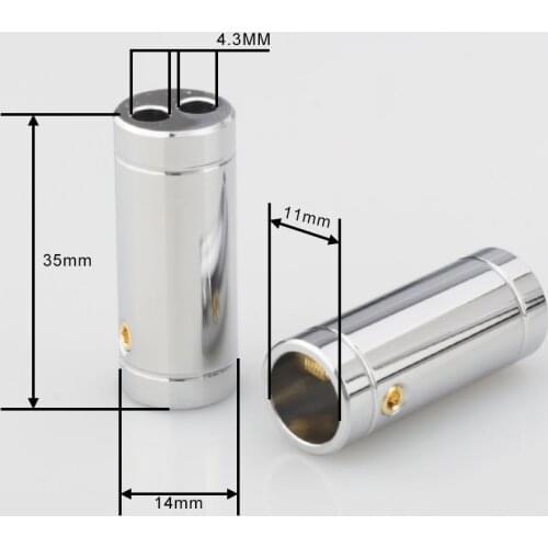 4 pcs chrome Plated Speaker Cable Audio Cable Wire Pants Boots Y splitter 1 to 2 10MM Cable Pants