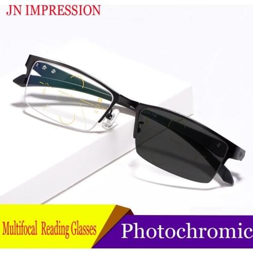 JN IMPRESSION Multifunction Eyewear Progressive Photochromic Reading Glasses Men Presbyopia Hyperopia gafas de lectura oculos