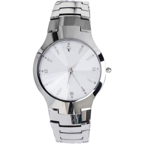 50% Hot Sales Casual Couple Round Dial Calendar Alloy Linked Strap Analog Quartz Wrist Watch