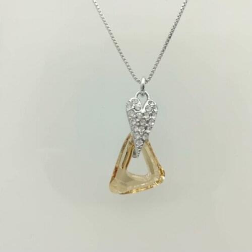 Fashion Double Circle Zircon Pendant Necklace Rose Gold Color Titanium Steel Jewelry For Woman Gift Never Fade