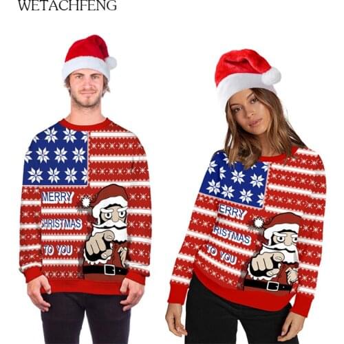 Fashion Ugly Funny Christmas 3D Merry Chirtmas To You Printed Mens Sweaters Oversized Unisex Couples Jumpers Tops Coat Clothes