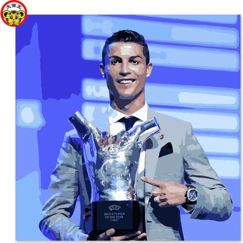 Painting by numbers art paint by number DIY digital painting, football player, winger / center, C Lo, Royal Football Club, capta