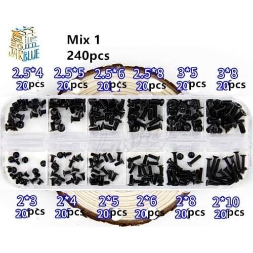 240Pcs/250Pcs/500Pcs M2 M2.5 M3 KM Screw Flat Head Phillips Screws Laptop Notebook Screws Set Kit for computer small screw