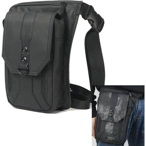 Men Nylon Fanny Pack Leg Drop Bag Waterproof Motorcycle Rider Messenger Cross Body Male Thigh Hip Belt Bum Waist Pack Bags