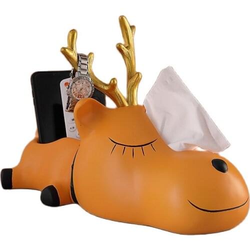Nordic modern elk tissue box decoration living room tea table remote control key tissue storage home decoration