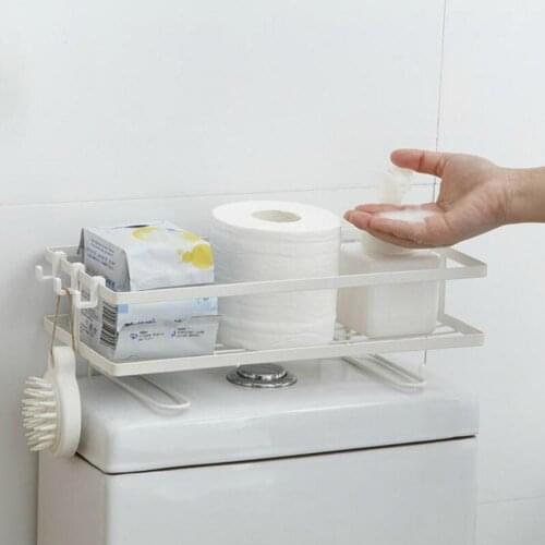 Bathroom Organizer Bathroom Shelf Space-saving Punch-Free Easy Installation Bathroom Over Toilet Storage Rack for Home