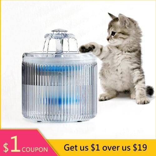 2.6L Automatic Cat Water Fountain Electric Mute Water Feeder Transparent Drinker Bowl Pet Drinking Dispenser For Cat Dog