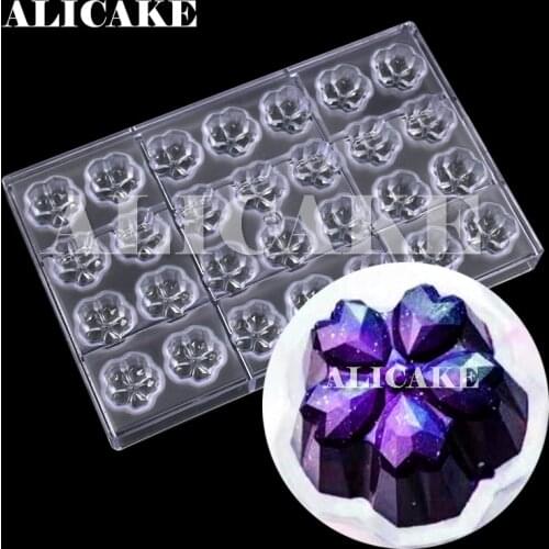 Polycarbonate Chocolate Moulds Tools for Chocolates Bar Diamond Sakura Polycarbonate Mold Tray Form Baking Pastry Bakery Tools