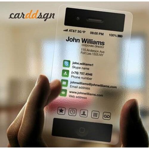 Carddsgn Customized Printed Pvc Transparent Business Cards Name Card Frosted Waterproof Free Design 200/500/1000PCS