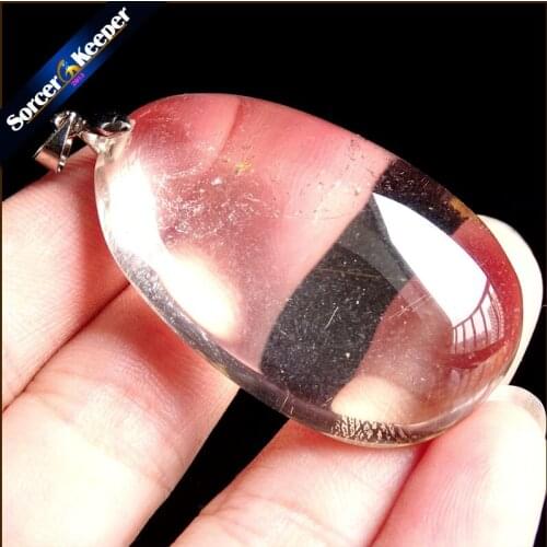 Rare Natural Quartz Rutilated Garden Quartz Crystal Pendant Red or Gold Crystal Necklace Natural Stones and Minerals SS757
