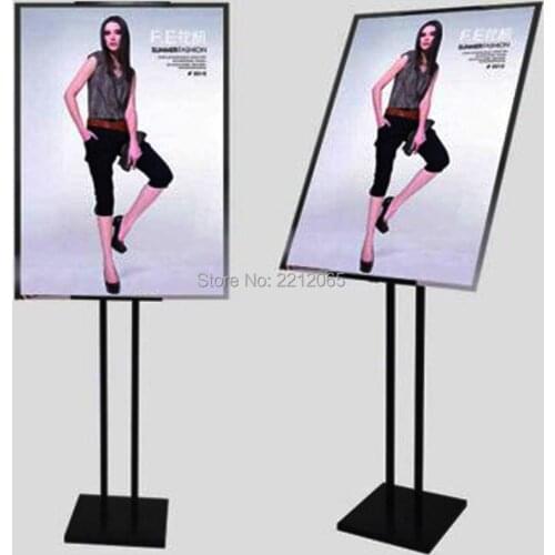 Adjustable Double Pole Floor Stand Iron Poster Display for Retail Store,Shopping Centers,Hotel and Restaurant