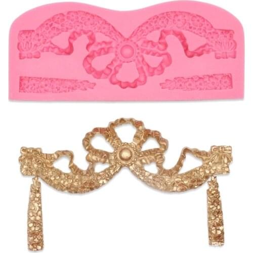 3D Craft Baroque Relief Silicone Molds Cake Border Fondant Mold DIY Cake Decorating Tools Candy Clay Chocolate Gumpaste Moulds