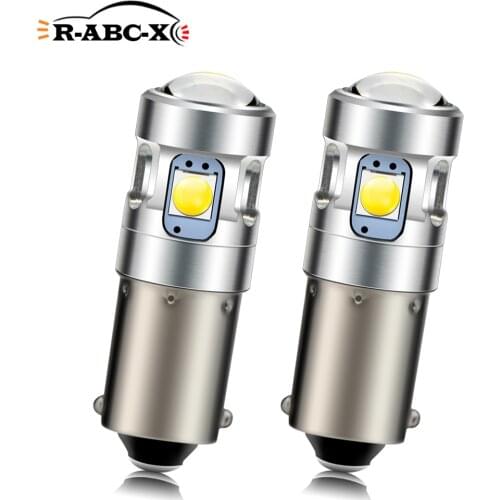 RUIANDSION 2Pcs BA9S T4W 500Lm Car Truck LED Dome Lamp Auto Motorcycle Daytime Running Light 3030SMD 10V-30V 12V 24V White Amber