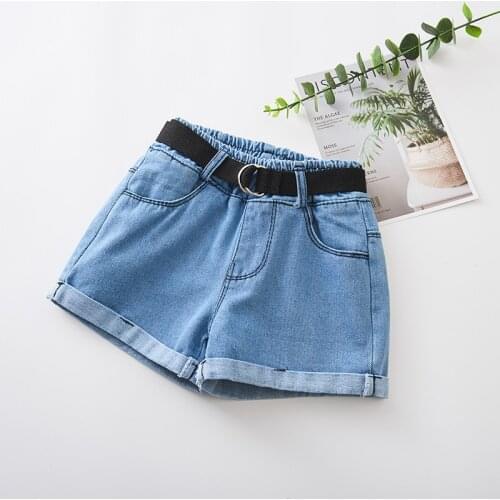 Girls hot shorts kids summer high waist denim shorts children jeans pants girl soft fashion casual pants soft comfortable