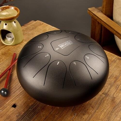 Hluru Steel Tongue Drum 8 Inch Ethereal Rhythm Drum 11 notes Tone F Percussion Hand pan for Dropshipping Tank Drum