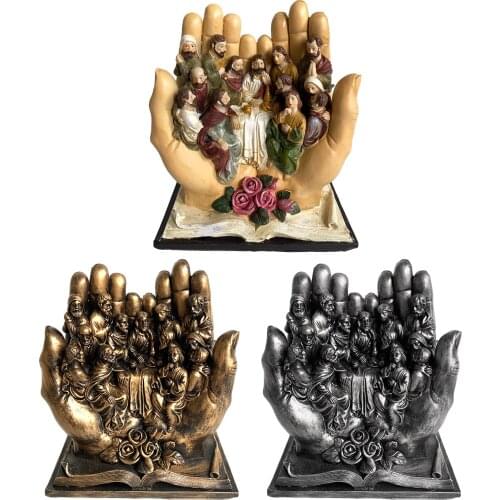 Religious Character Resin Statue The Last Supper On The Palm Christian Jesus Resin Sculpture Home Decoration Intelligent