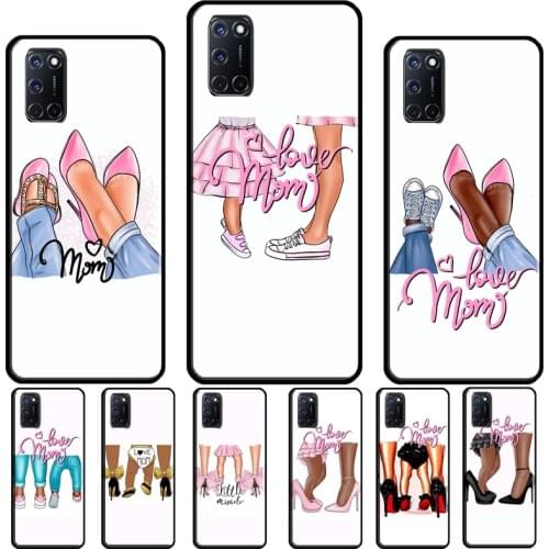 Super Mom son daughter Heels Baby Girl For OPPO Reno 4 Pro 2 Z A5 A9 A53 A31 2020 A1K A3S A5S A15 A52 A72 A83 F7 F5 Phone Cover