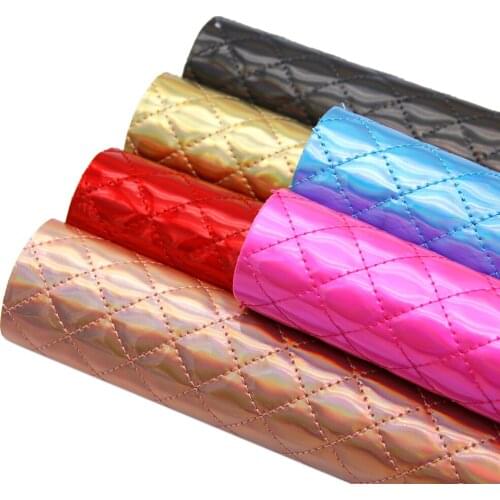 David accessories 20*33cm Grid Pattern Faux Synthetic Leather Fabric Sheets DIY Bag Sewing,1Yc7500