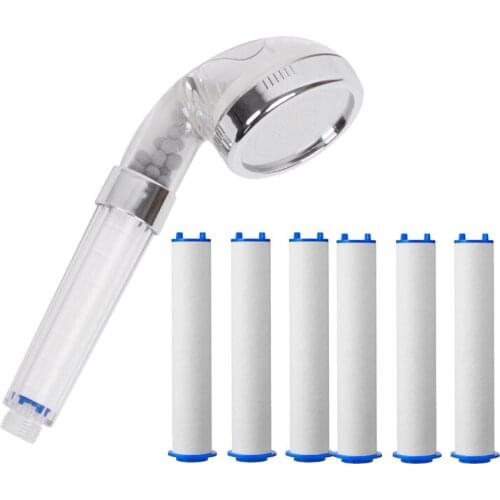 Bathroom Handheld Shower Water Saving Head Set with 6 Filters High Pressure Portable Shower Head Hand Shower