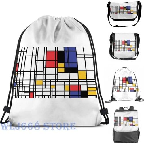 Funny graphic print shoulder Bags women Mondrian (5) Single shoulder backpack travel for men Gym Bag