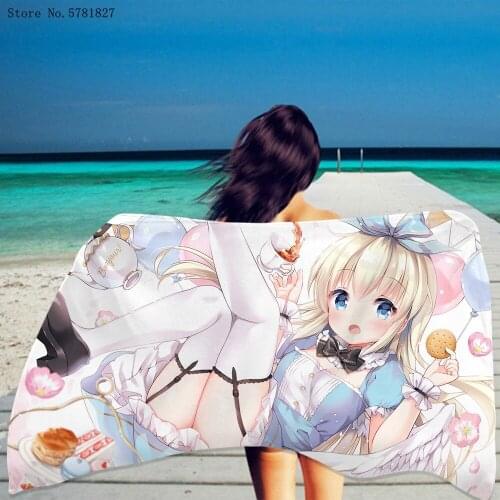 Anime Cartoon Beach Towel Sexy Beautiful Girl Beach Towel Home Textile Shower Towel Custom Colorful Dry Towel Beach Towel Decor