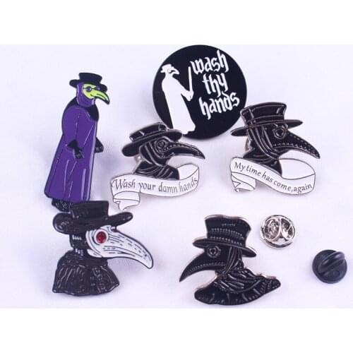 Doctor Schnabel Pin Badges On Clothes Enamel Pins For Backpack Snake Metal Badges Lapel Pin Bags Jacket Enamel Pins Jewelry Gift