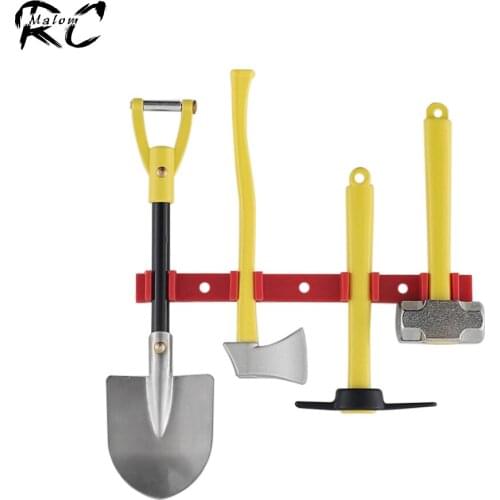 1:10 Scale RC Car Simulated Decorations Tools Metal Shovel Hammer Hoe Axe Set for RC Crawler Axial SCX10 TRX-4 TRX6 TF2 D90 CC01