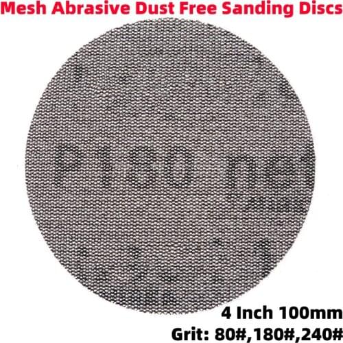 1Pcs 4 Inch 100MM Dust-free Net Sanding Discs Sandpaper Disc Hook & Loop Emery Mesh Abrasive Anti-blocking Auto Repair